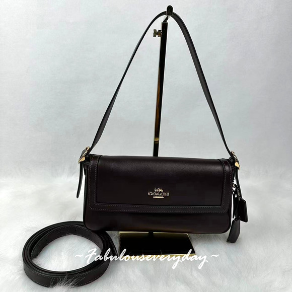 Coach Etta Small Flap Shoulder/Crossbody Bag In leather/IM/Espresso CCV63 NWT - Picture 2 of 11